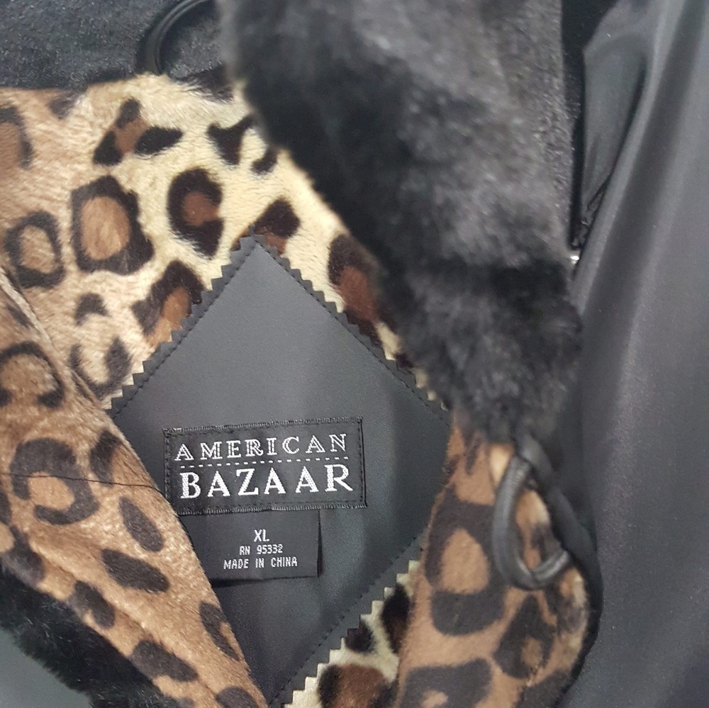 American Bazaar Ladies Leopard plus size coat XL
